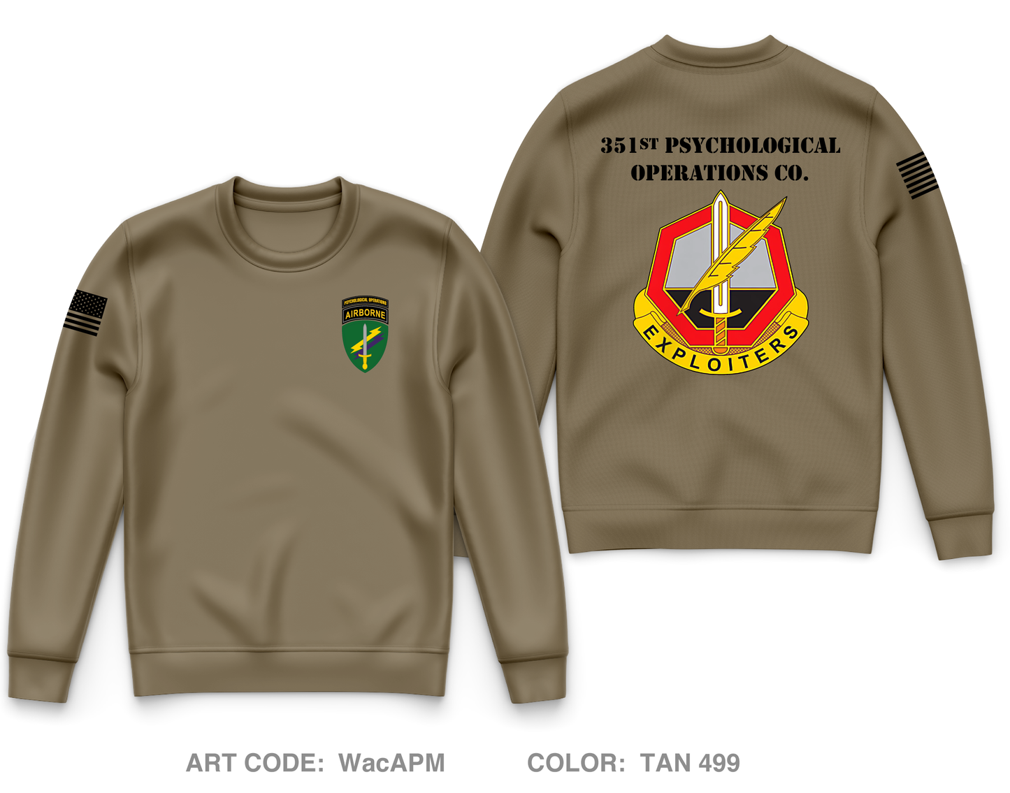 351st PSYOP CO Core Men's Crewneck Performance Sweatshirt - WacAPM