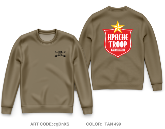 A Troop 1|124th Cavalry Reg Core Men's Crewneck Performance Sweatshirt - cgDnXS