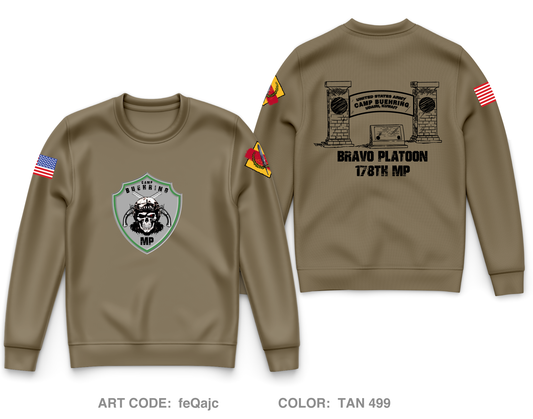 Bravo Platoon 178th MP Core Men's Crewneck Performance Sweatshirt - feQajc