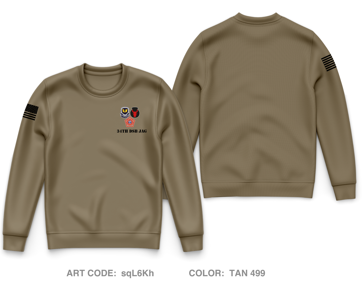 34th Division Sustainment Brigade Core Men's Crewneck Performance Sweatshirt - sqL6Kh