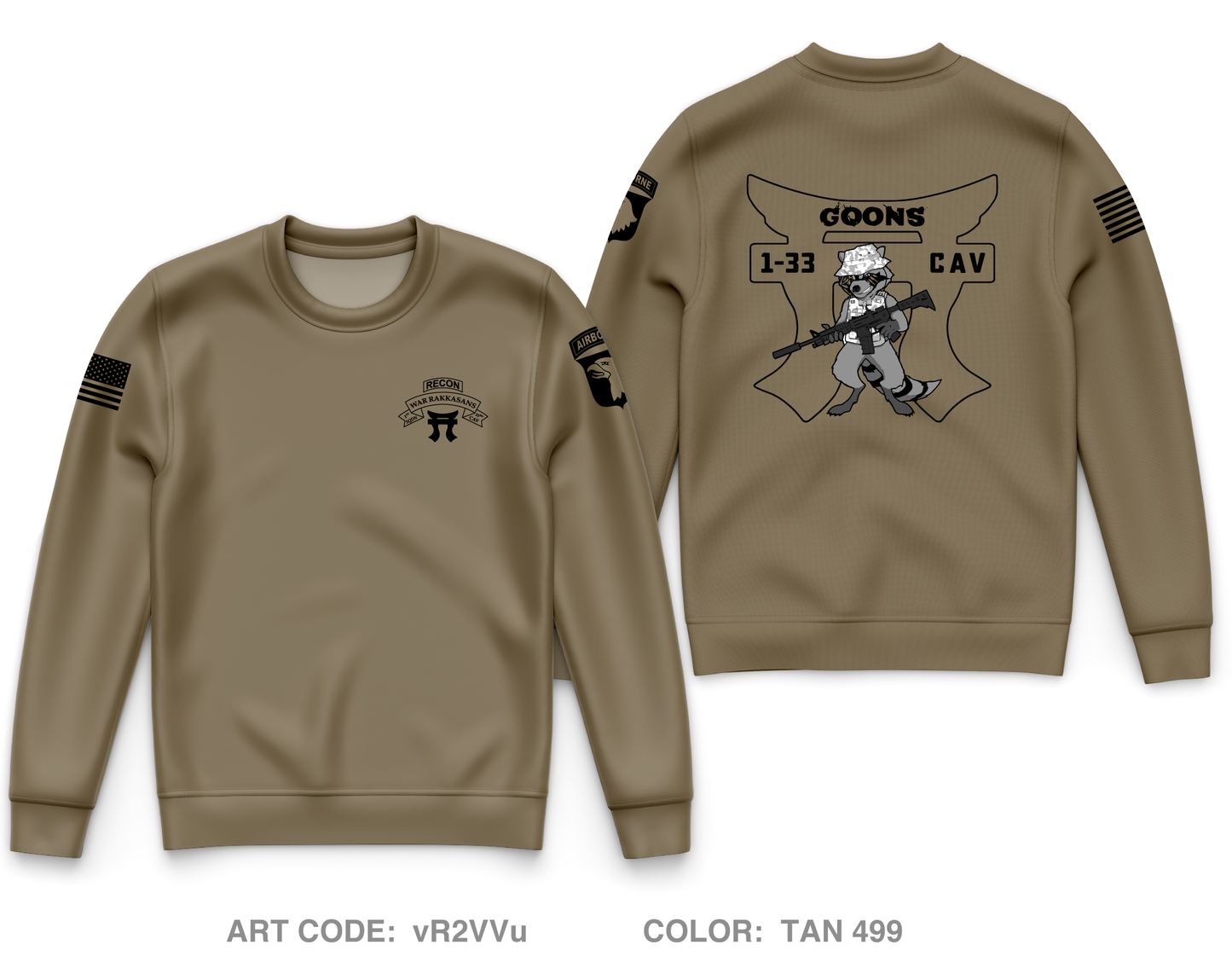 3rd Platoon, B TRP, 1-33 CAV Core Men's Crewneck Performance Sweatshirt - vR2VVu