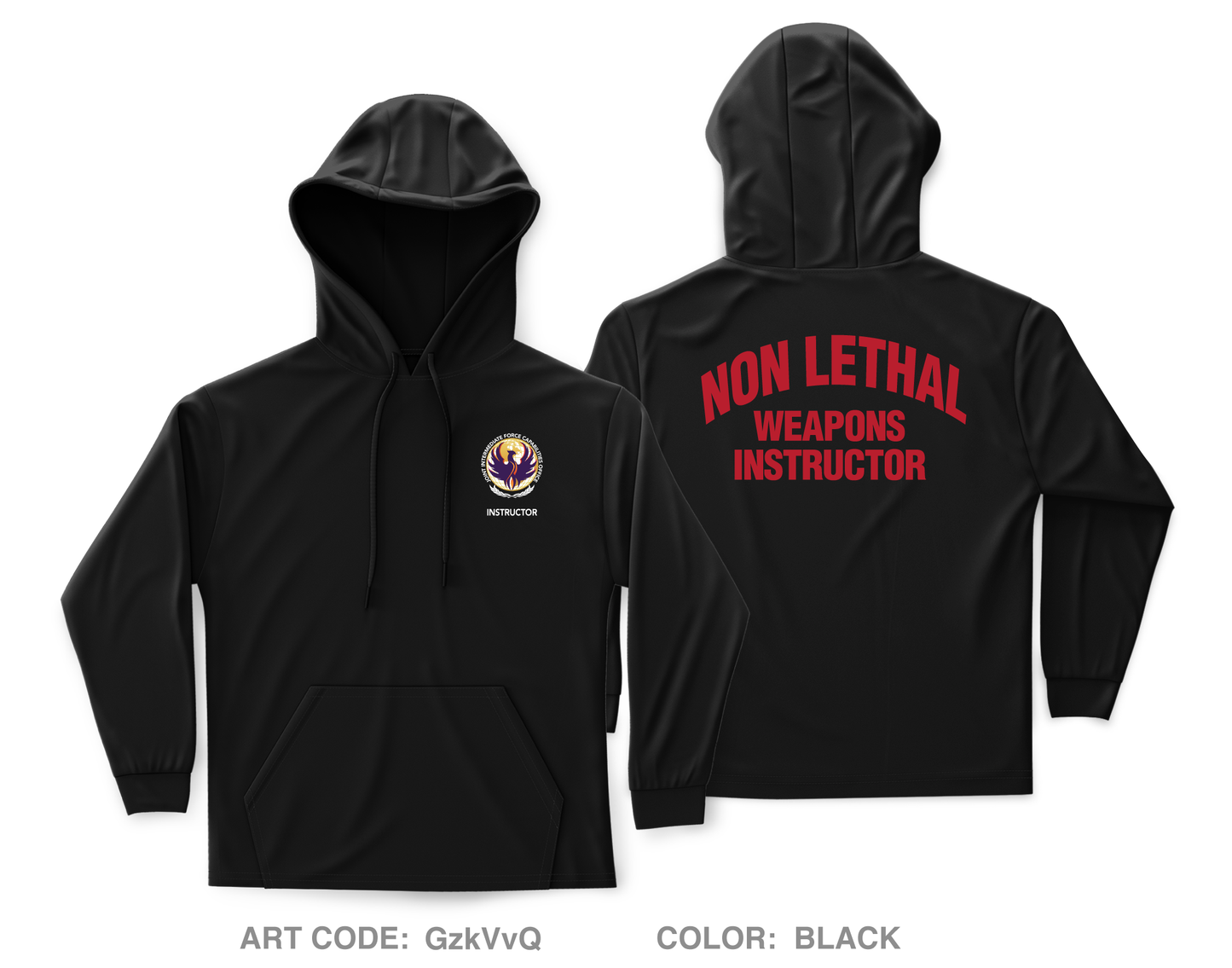 DoD Interservice Non-Lethal Weapons Instructor Course Fort Leonard Wood Core Men's Hooded Performance Sweatshirt - GzkVvQ