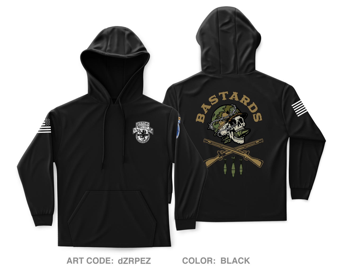 MTRS, A TRP, 3-71 CAV, 1IBCT, 10TH MTN Core Men's Hooded Performance Sweatshirt - dZRPEZ