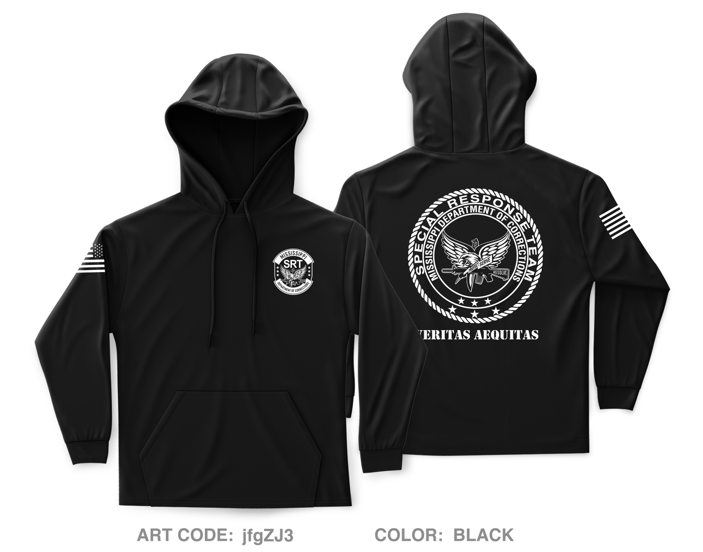 Mississippi Department of Corrections Special Response Team Core Men's Hooded Performance Sweatshirt - jfgZJ3