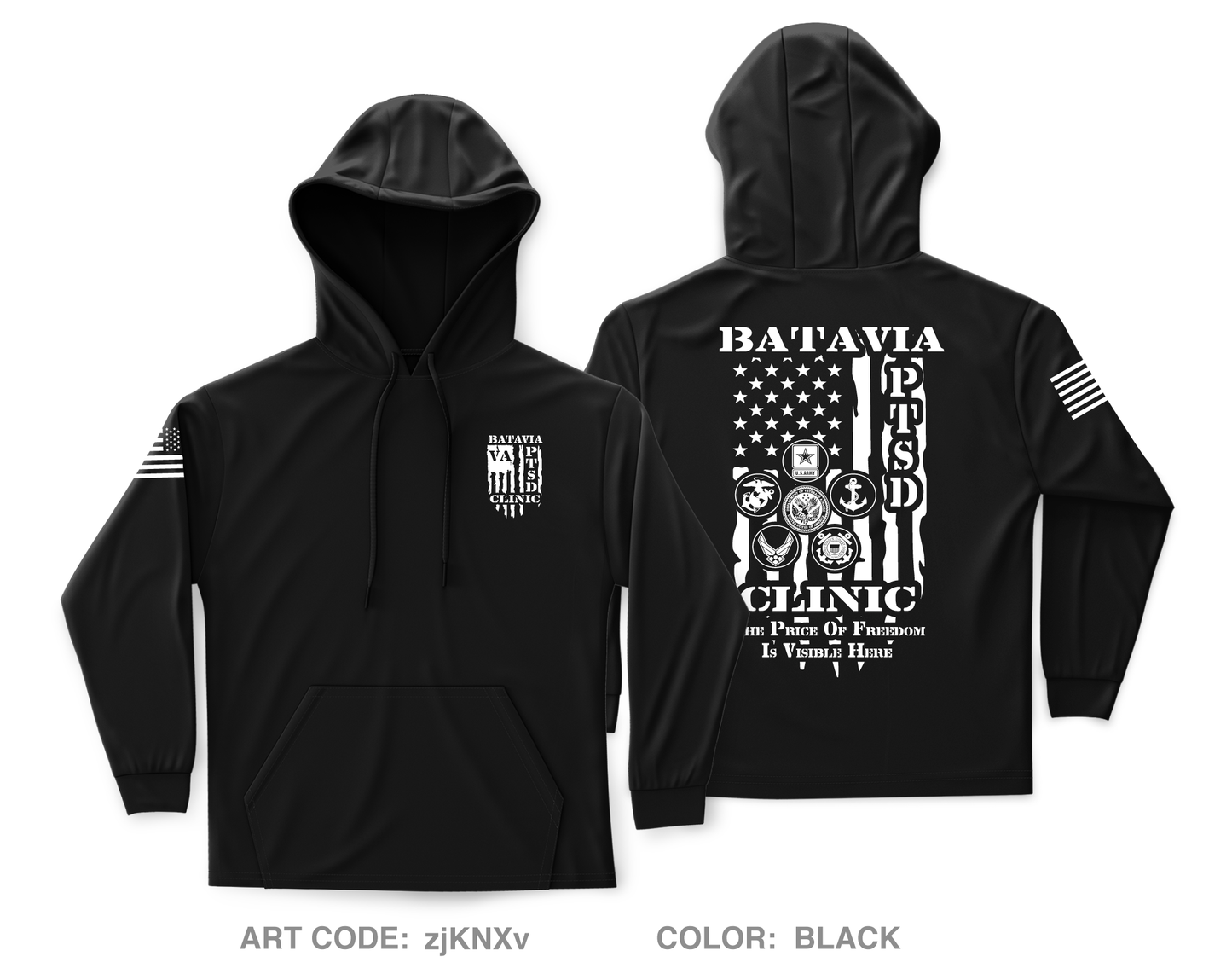 Batavia VA PTSD Clinic Core Men's Hooded Performance Sweatshirt - zjKNXv