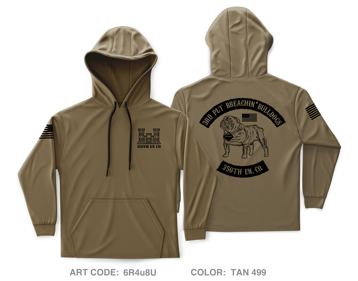 350th Engineer Company Core Men's Hooded Performance Sweatshirt - 6R4u8U