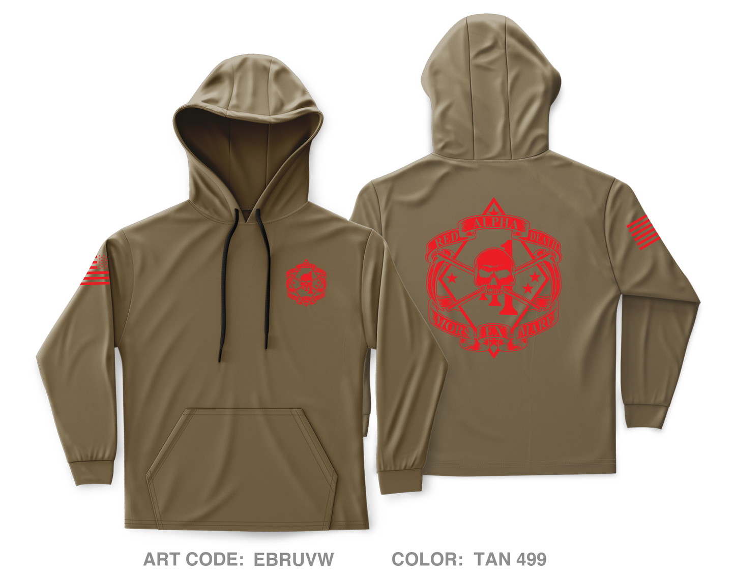 A co, 1st BN 1st Mar Core Men's Hooded Performance Sweatshirt - EBRUVW