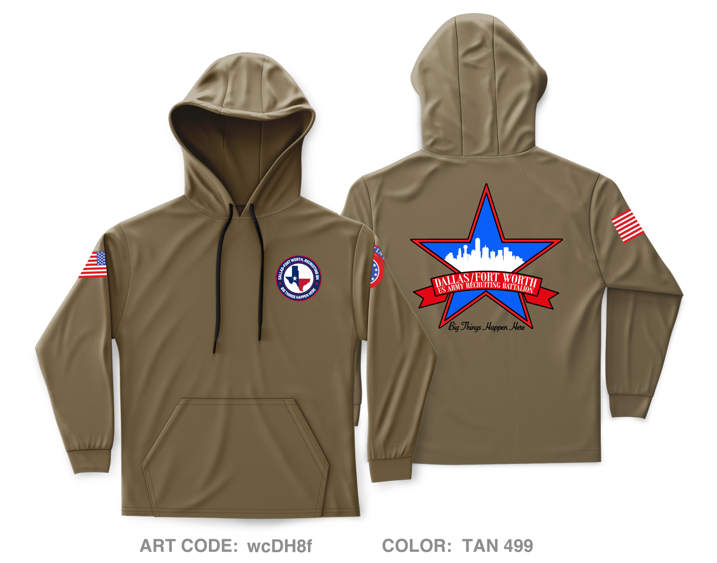 Dallas Fort Worth Recruiting Battalion Core Men's Hooded Performance Sweatshirt - wcDH8f