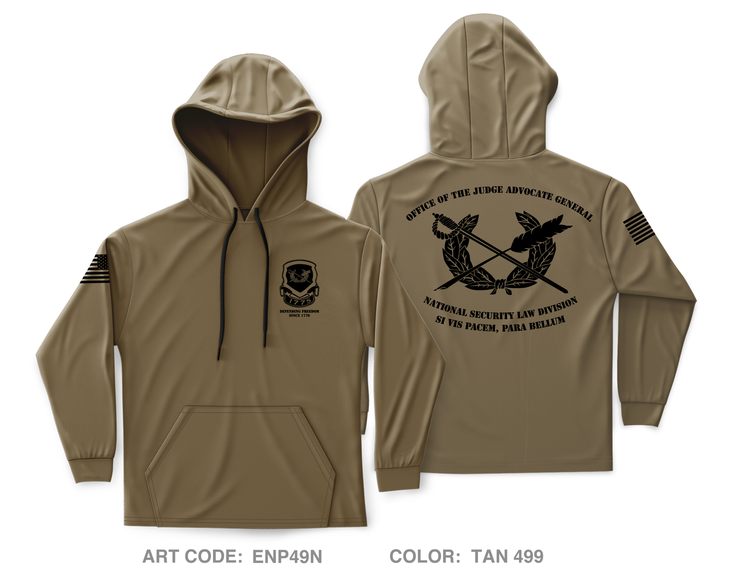 OTJAG NSLD (Office of the Judge Advocate General - National Security Law Division) Core Men's Hooded Performance Sweatshirt - ENP49N