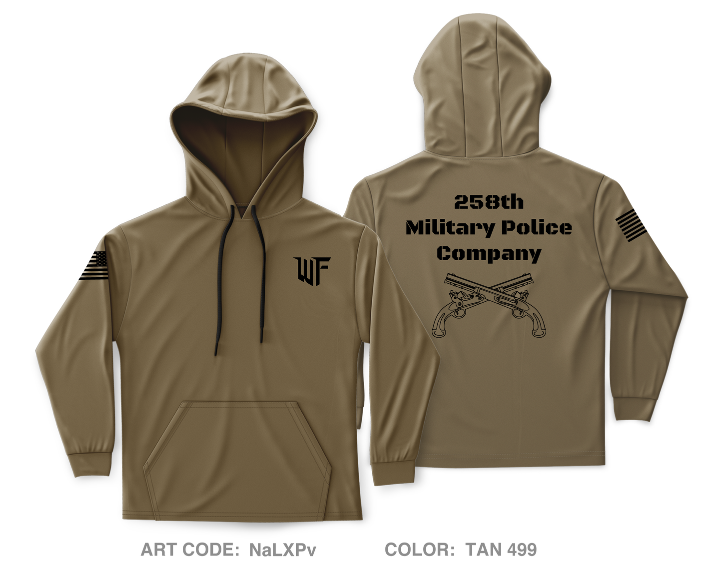 258 Military Police Company Core Men's Hooded Performance Sweatshirt - NaLXPv