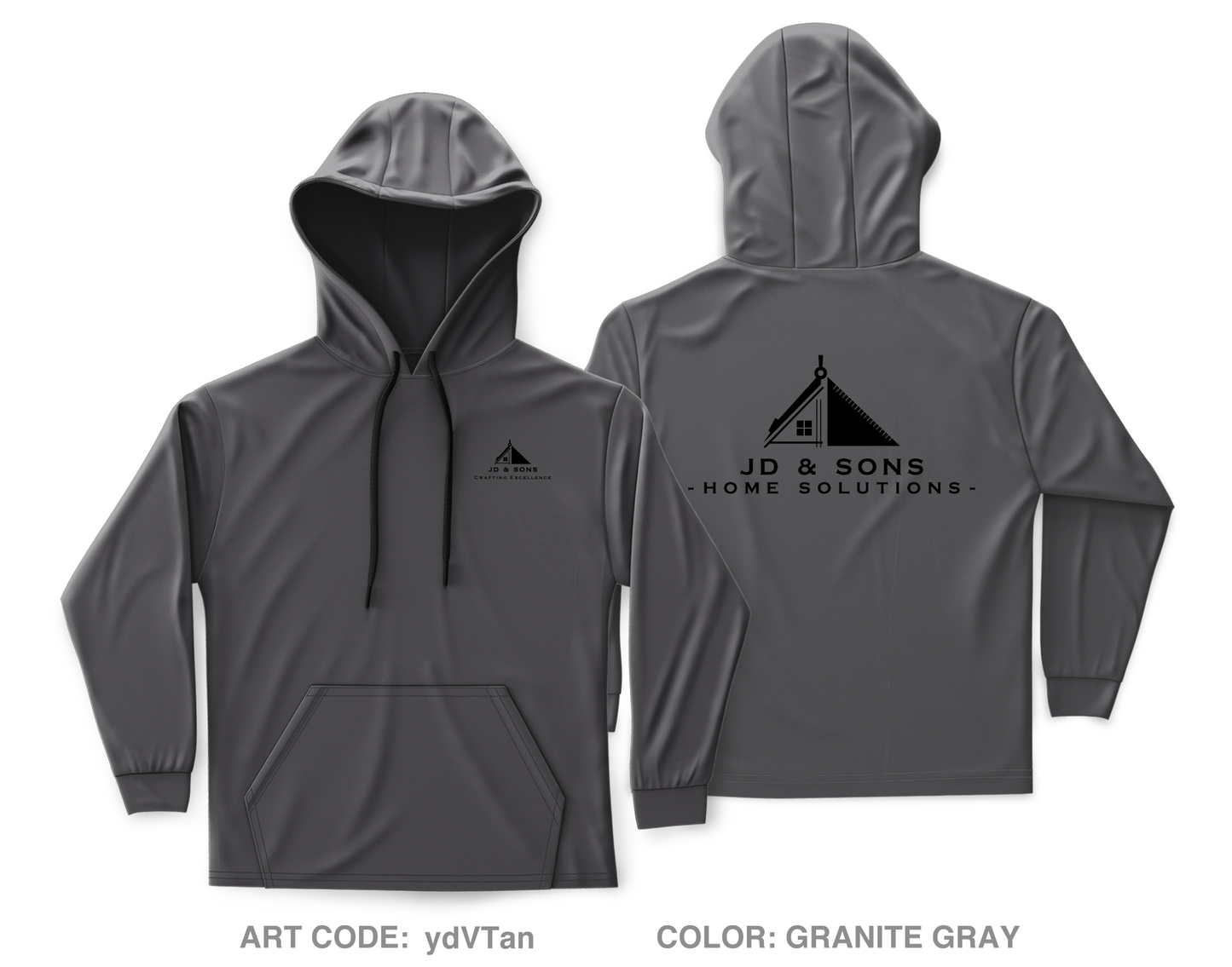 JD & Sons Home Solutions Core Men's Hooded Performance Sweatshirt - ydVTan