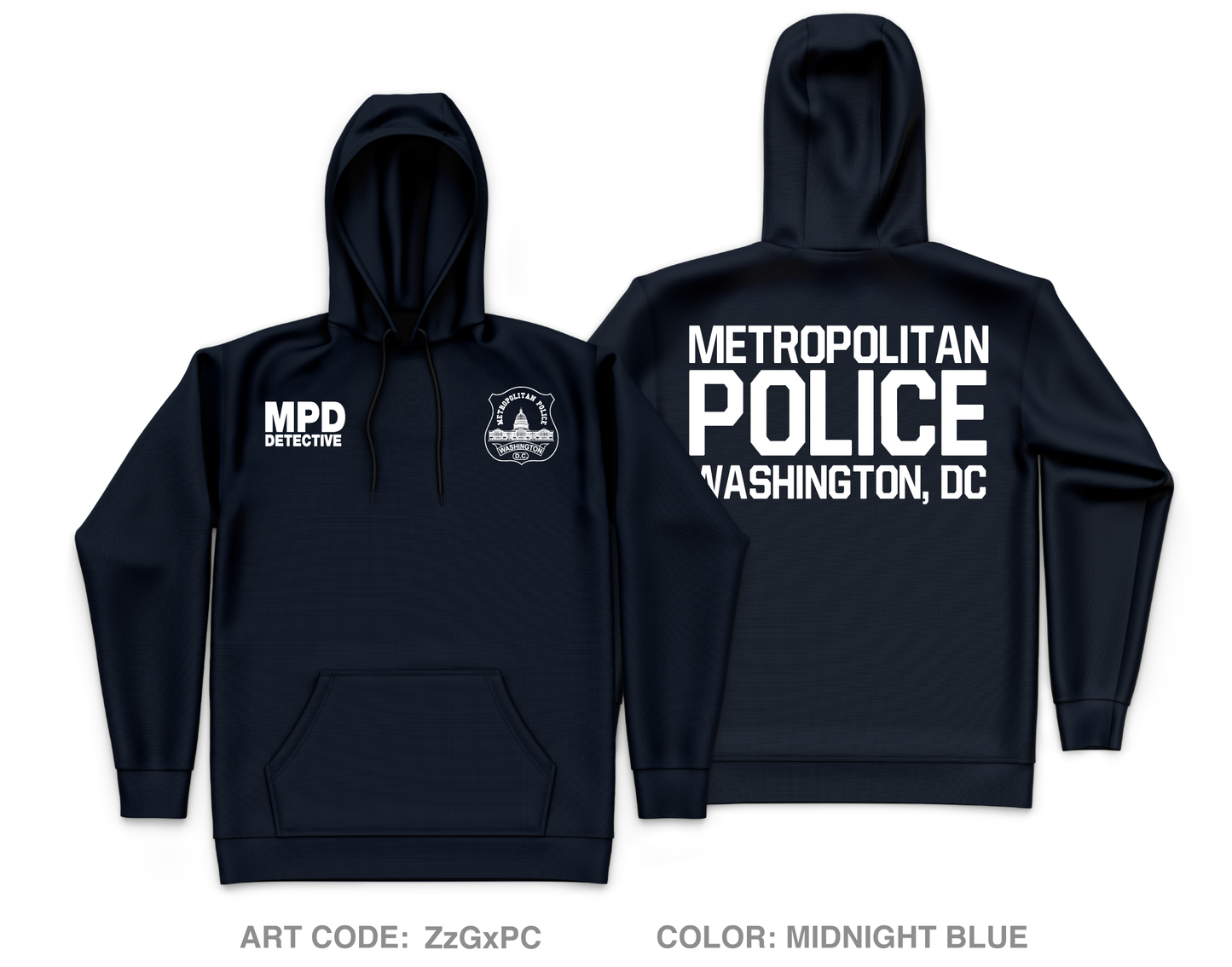 Metropolitan Police Department - DC Core Men's Hooded Performance Sweatshirt - ZzGxPC