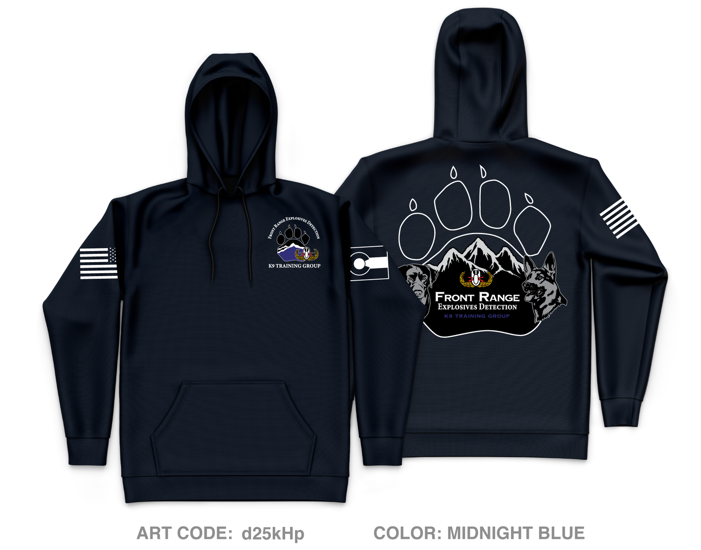 Front Range Explosives Detection K-9 Group Core Men's Hooded Performance Sweatshirt - d25kHp