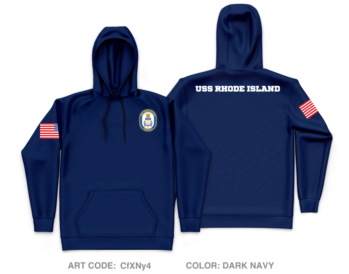 USS Rhode Island SSBN 740 Core Men's Hooded Performance Sweatshirt - CfXNy4