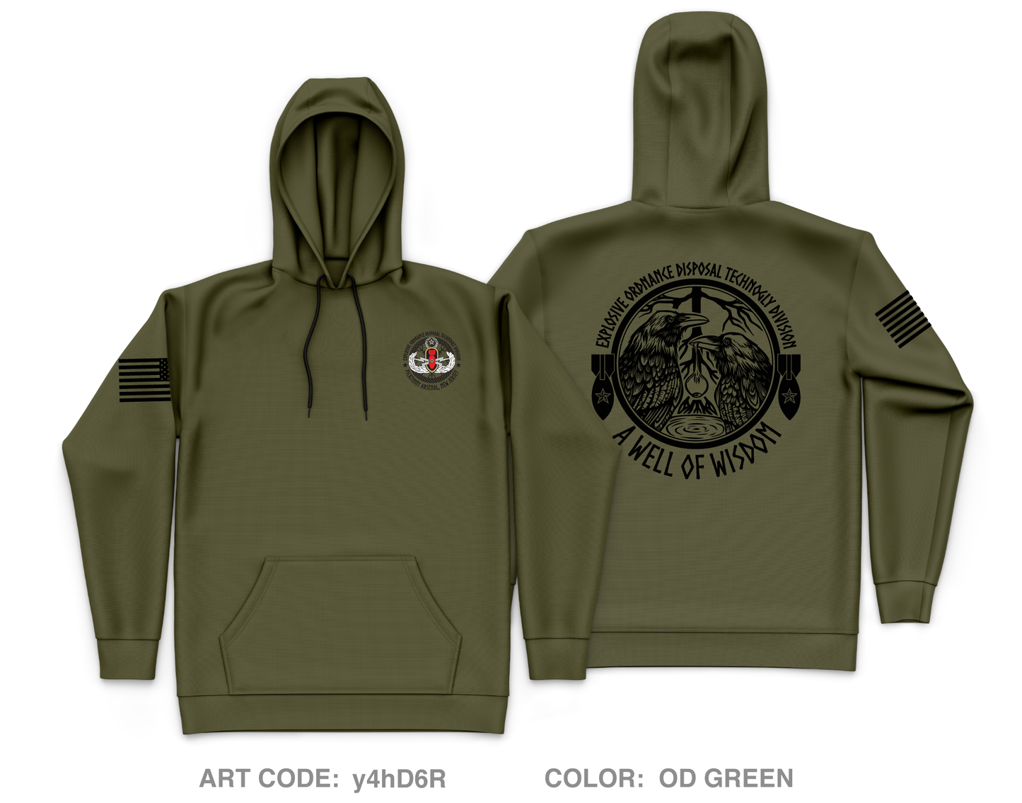 Explosive Ordnance Disposal Technology Division (EOD) Core Men's Hooded Performance Sweatshirt - y4hD6R