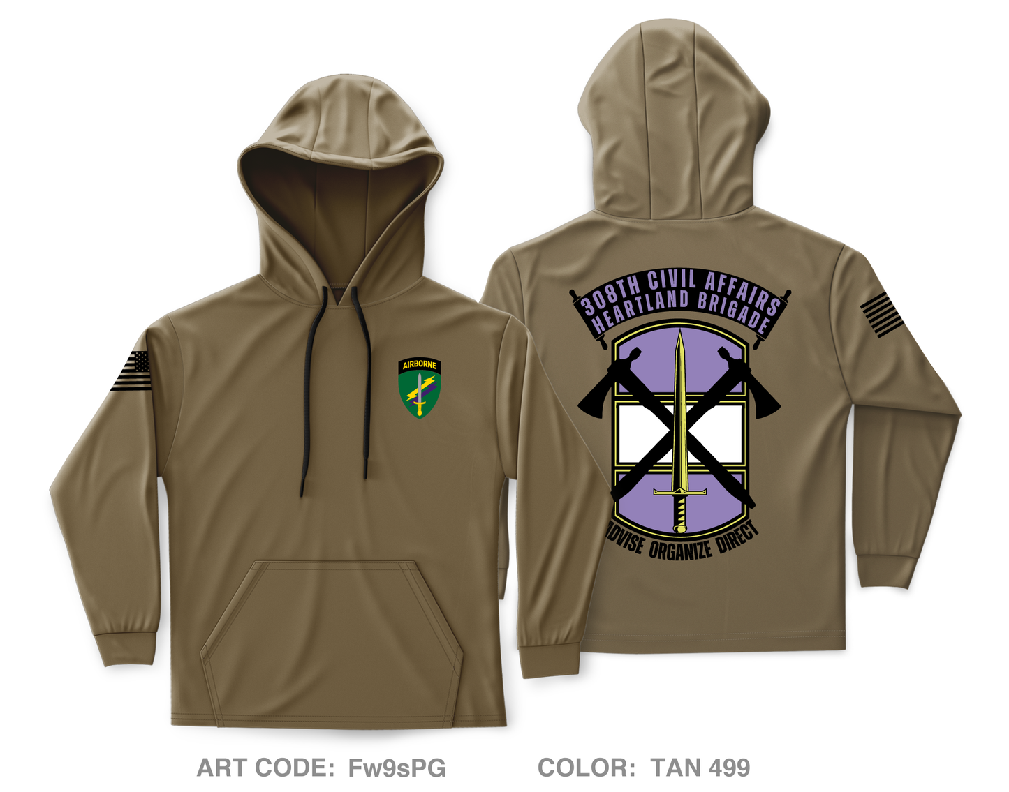 308th Civil Affairs Brigade Core Men's Hooded Performance Sweatshirt - Fw9sPG