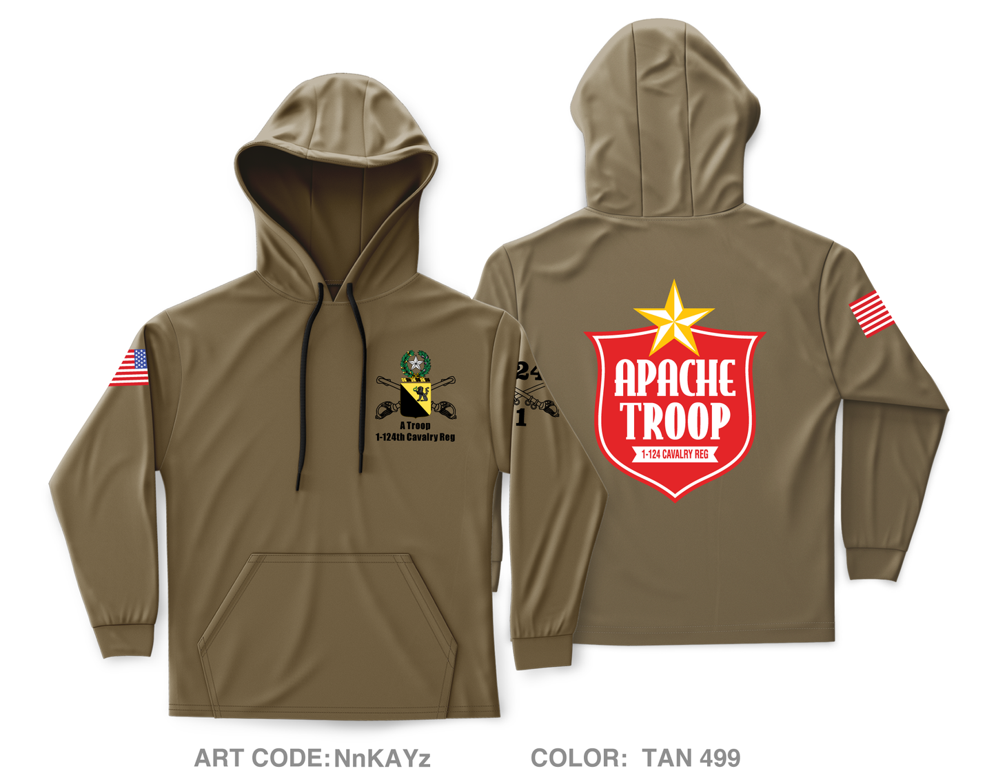 A Troop 1|124th Cavalry Reg Core Men's Hooded Performance Sweatshirt - NnKAYz