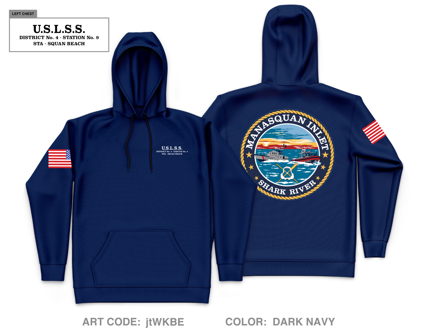 USCG Station Manasquan Inlet, NJ Core Men's Hooded Performance Sweatshirt - jtWKBE