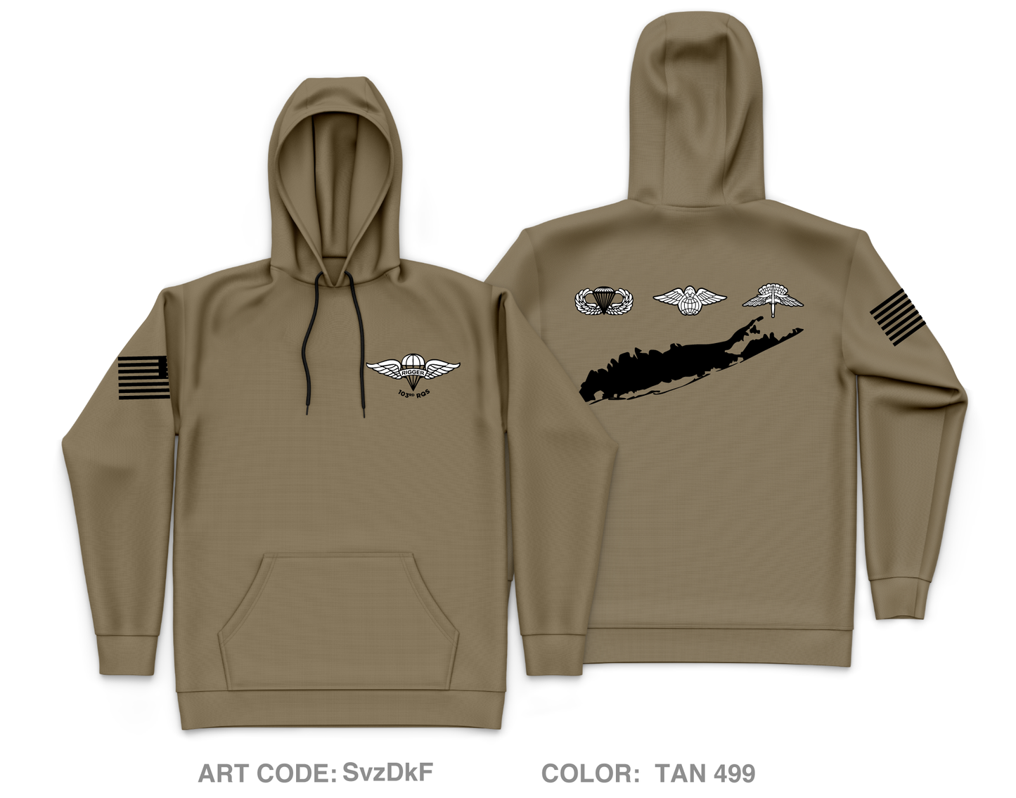 103rd riggers Core Men's Hooded Performance Sweatshirt - SvzDkF