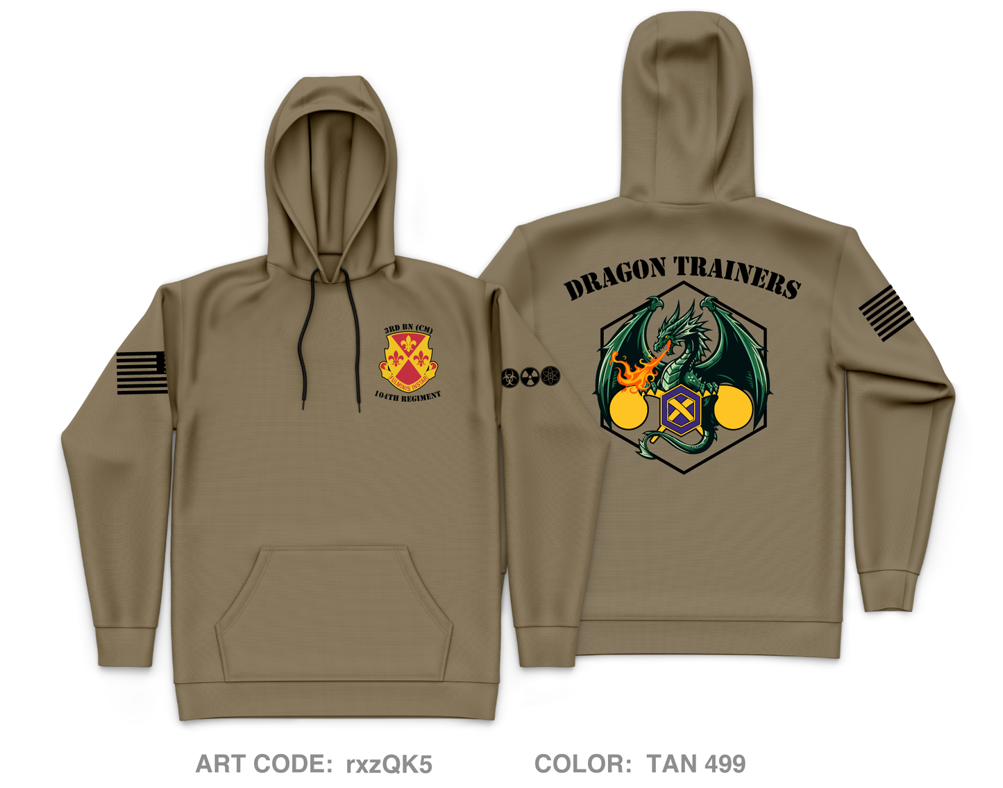 3BN, 104th Regiment Core Men's Hooded Performance Sweatshirt - rxzQK5