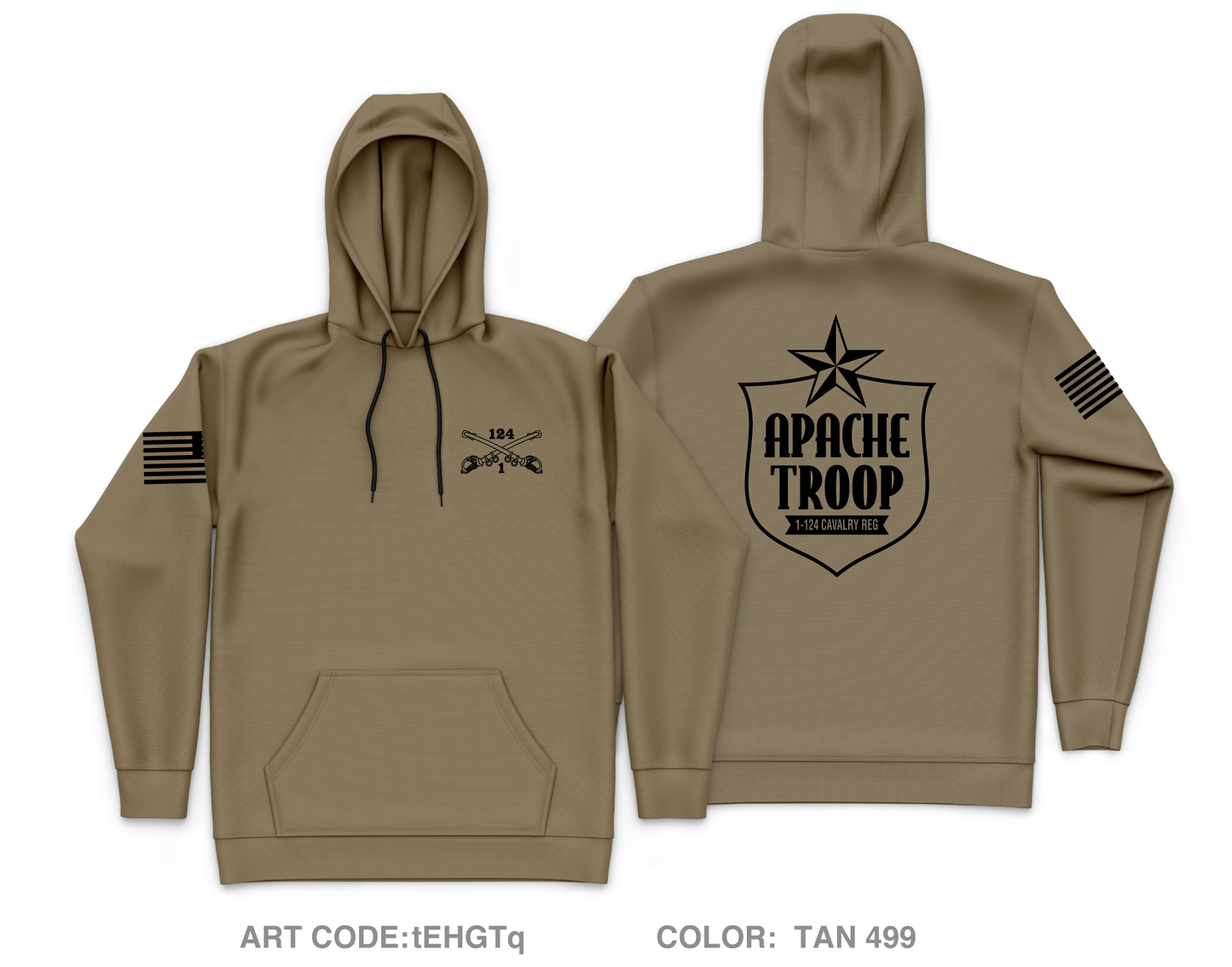 A Troop 1|124th Cavalry Reg Core Men's Hooded Performance Sweatshirt - tEHGTq