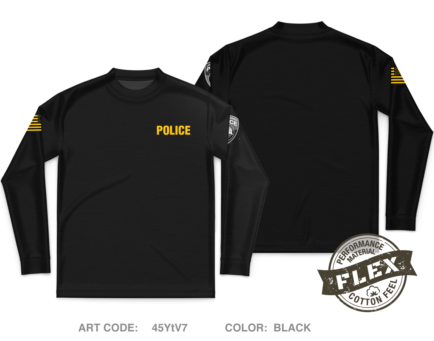 Lake Clarke Shores Police Dept Core Men's LS Flex Performance Tee - 45YtV7