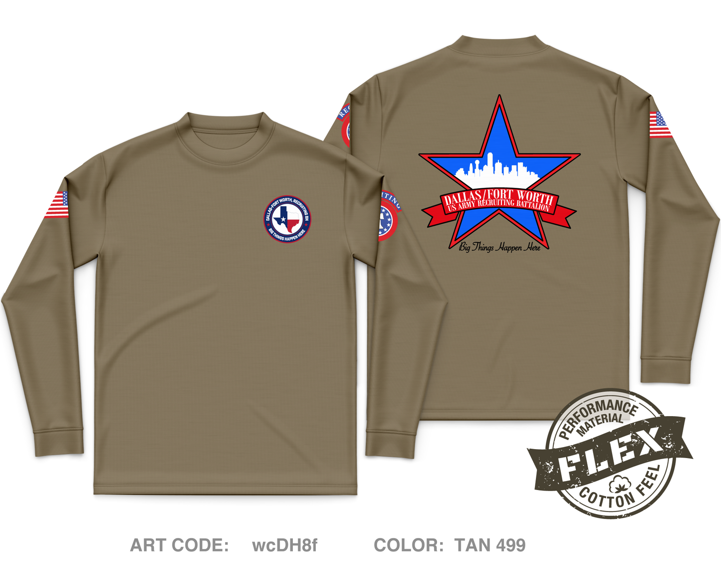 Dallas Fort Worth Recruiting Battalion Core Men's LS Flex Performance Tee - wcDH8f