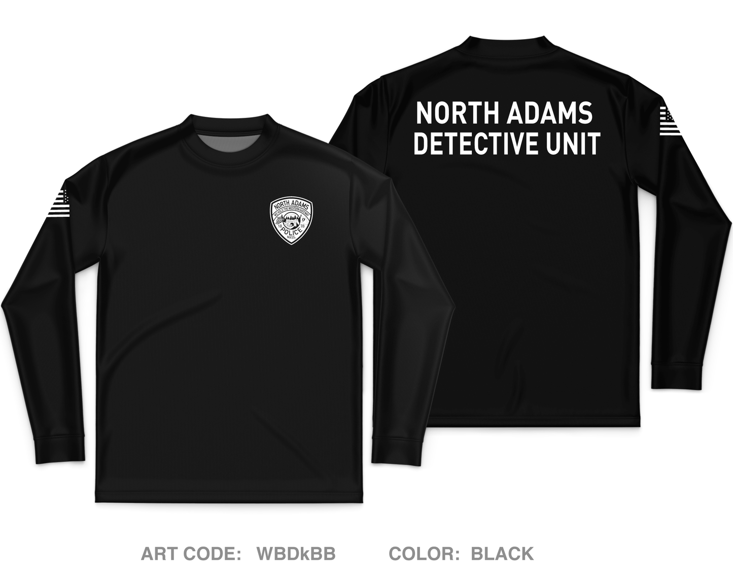 North Adams Police Detective Unit Core Men's LS Performance Tee - WBDkBB