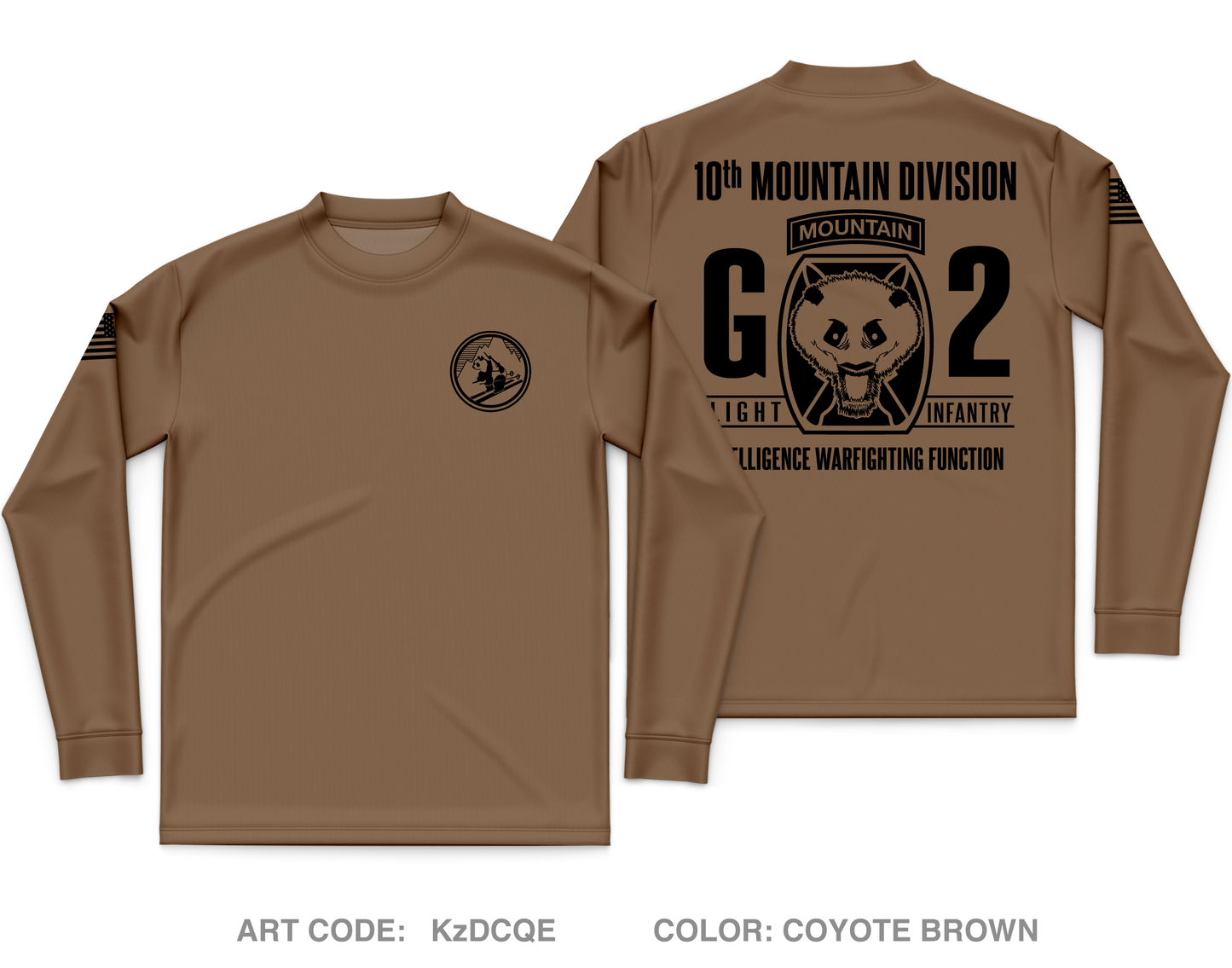 10th MTN DIV G2 Core Men's LS Performance Tee - KzDCQE