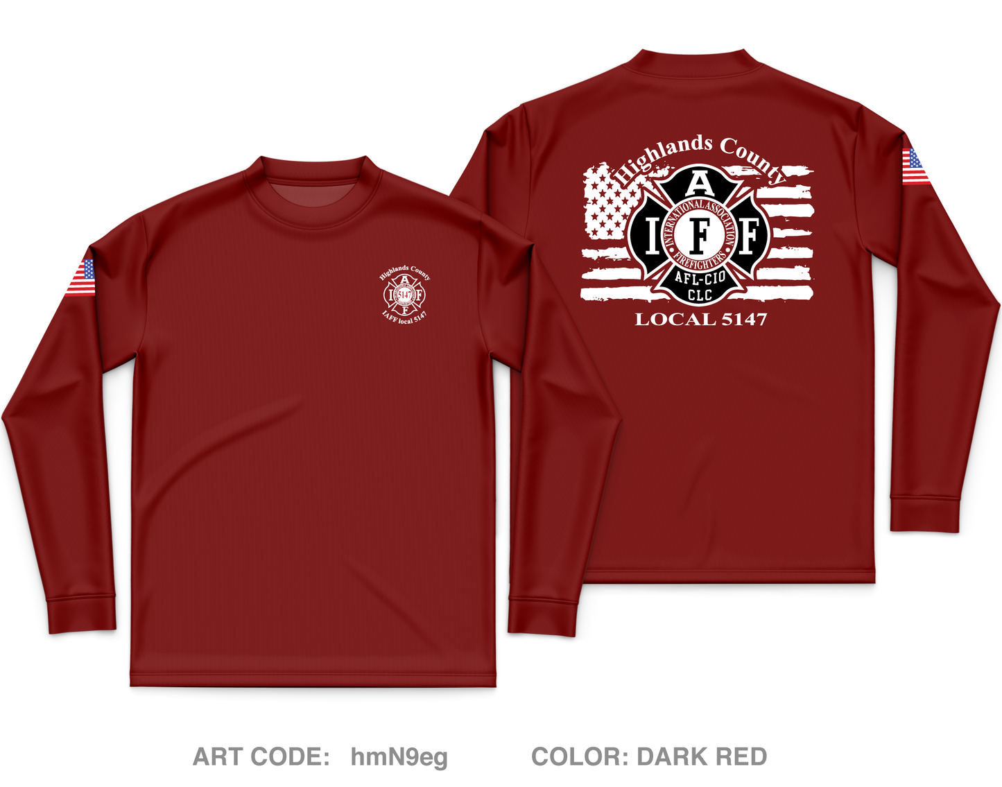 Highlands County Professional EMS & Firefighters Local 5147 Core Men's LS Performance Tee - hmN9eg