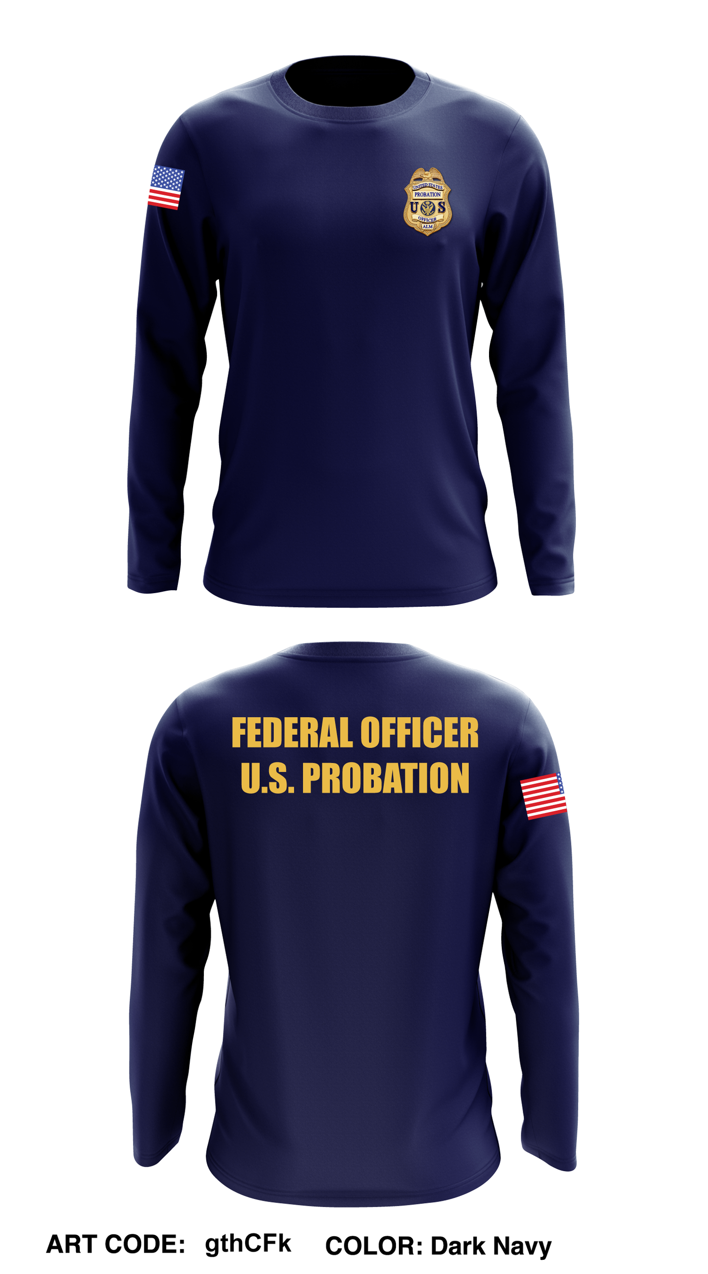 U.S. Probation Core Men's LS Performance Tee - gthCFk