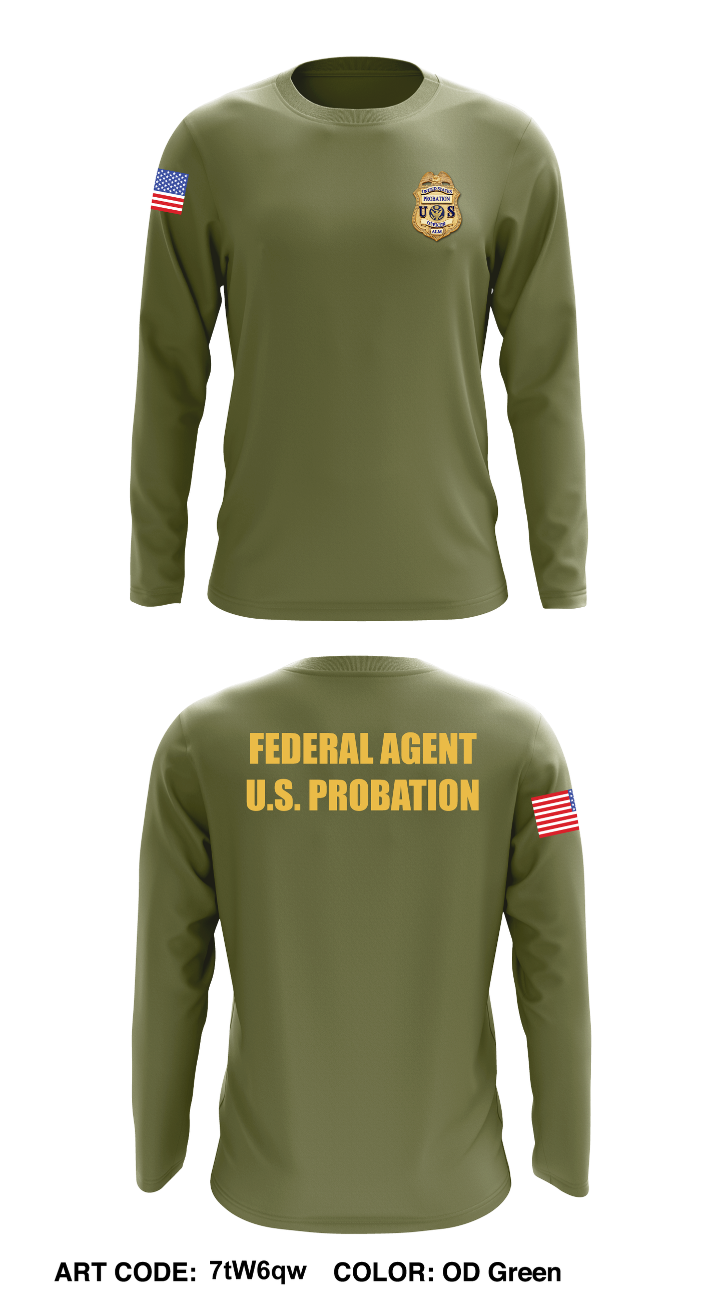 U.S. Probation Core Men's LS Performance Tee - 7tW6qw