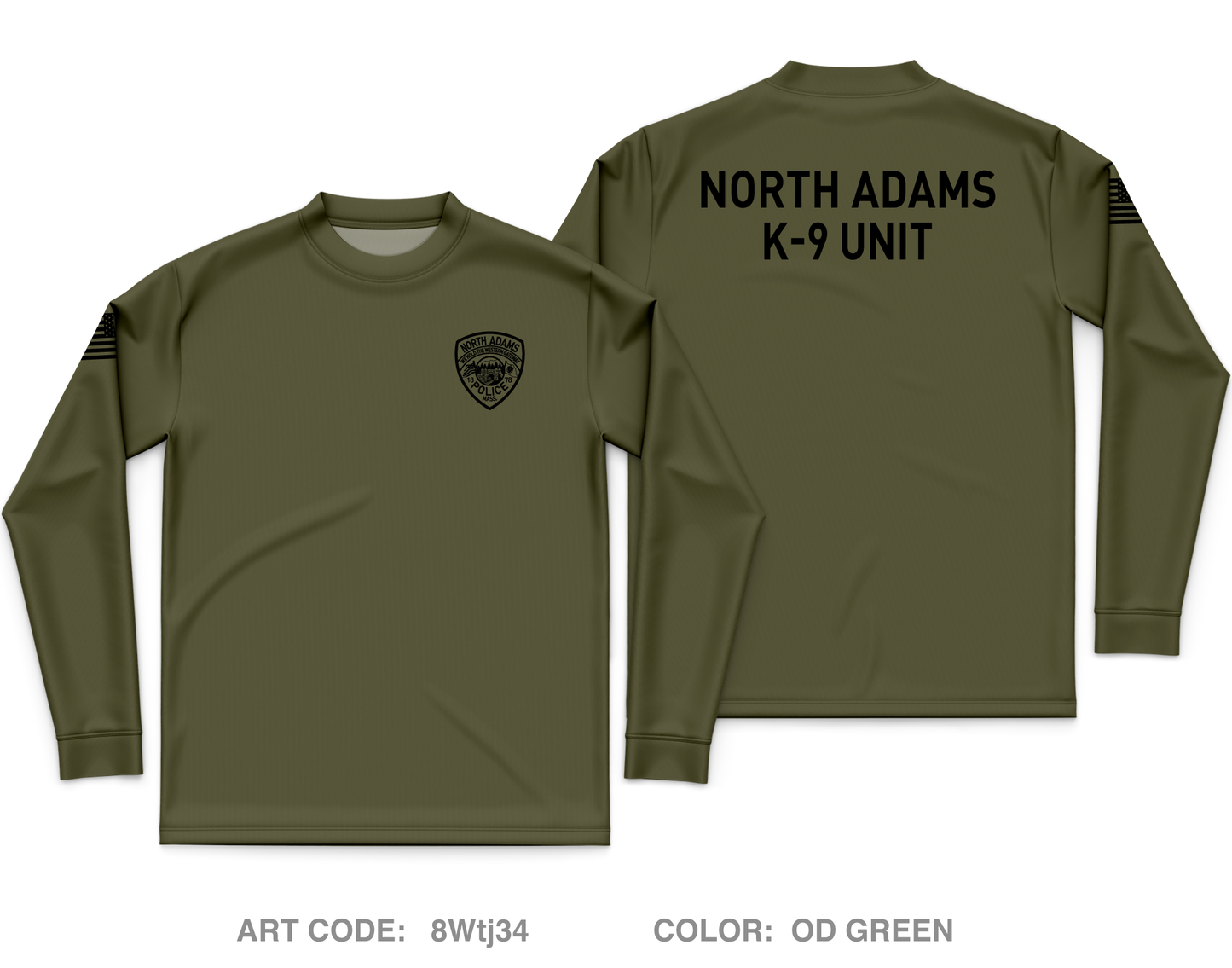 North Adams Police Detective Unit Core Men's LS Performance Tee - 8Wtj34