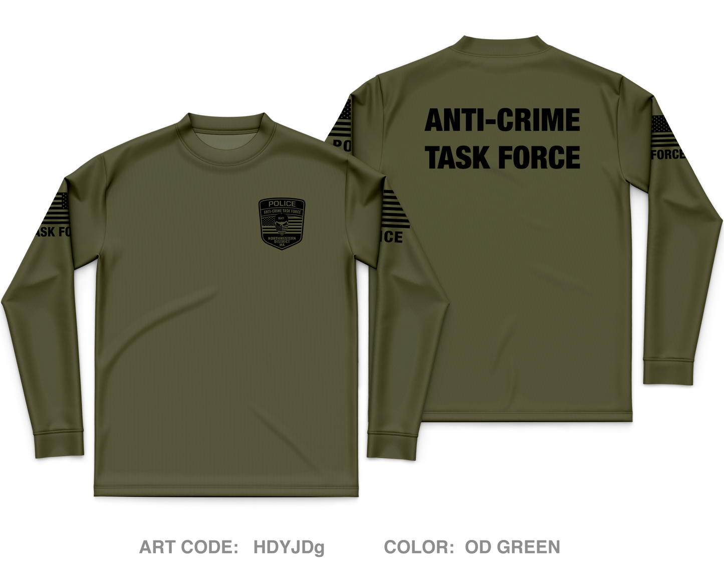 Northwestern District Anti-Crime Task Force Core Men's LS Performance Tee - HDYJDg