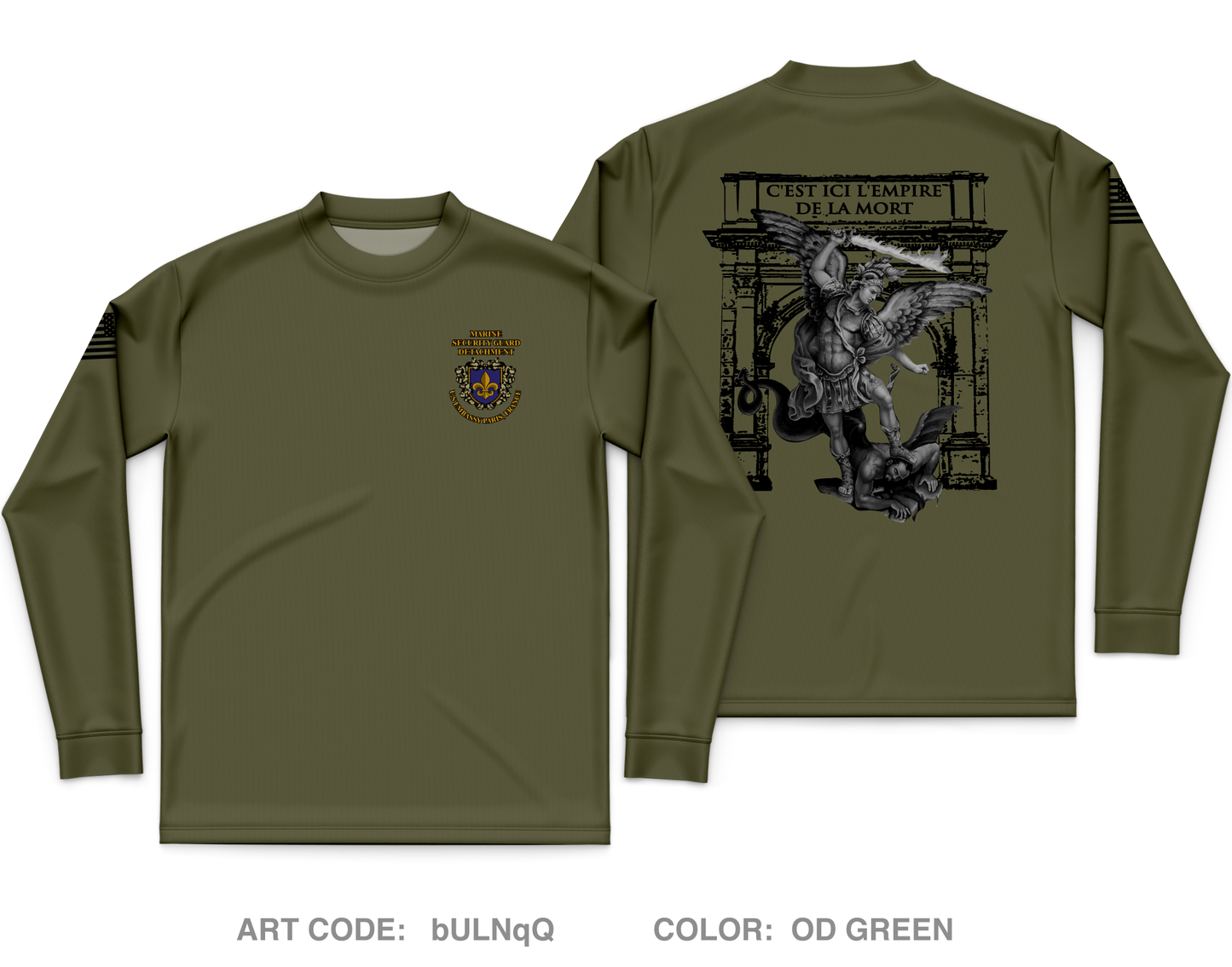 Marine Security Guard Detachment Paris, France Core Men's LS Performance Tee - bULNqQ