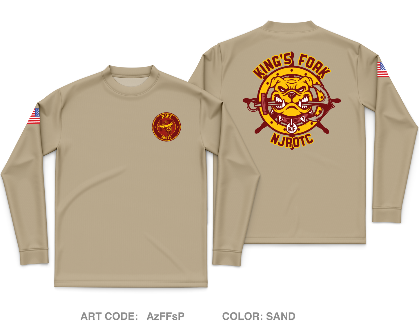 King's Fork High School NJROTC Core Men's LS Performance Tee - AzFFsP