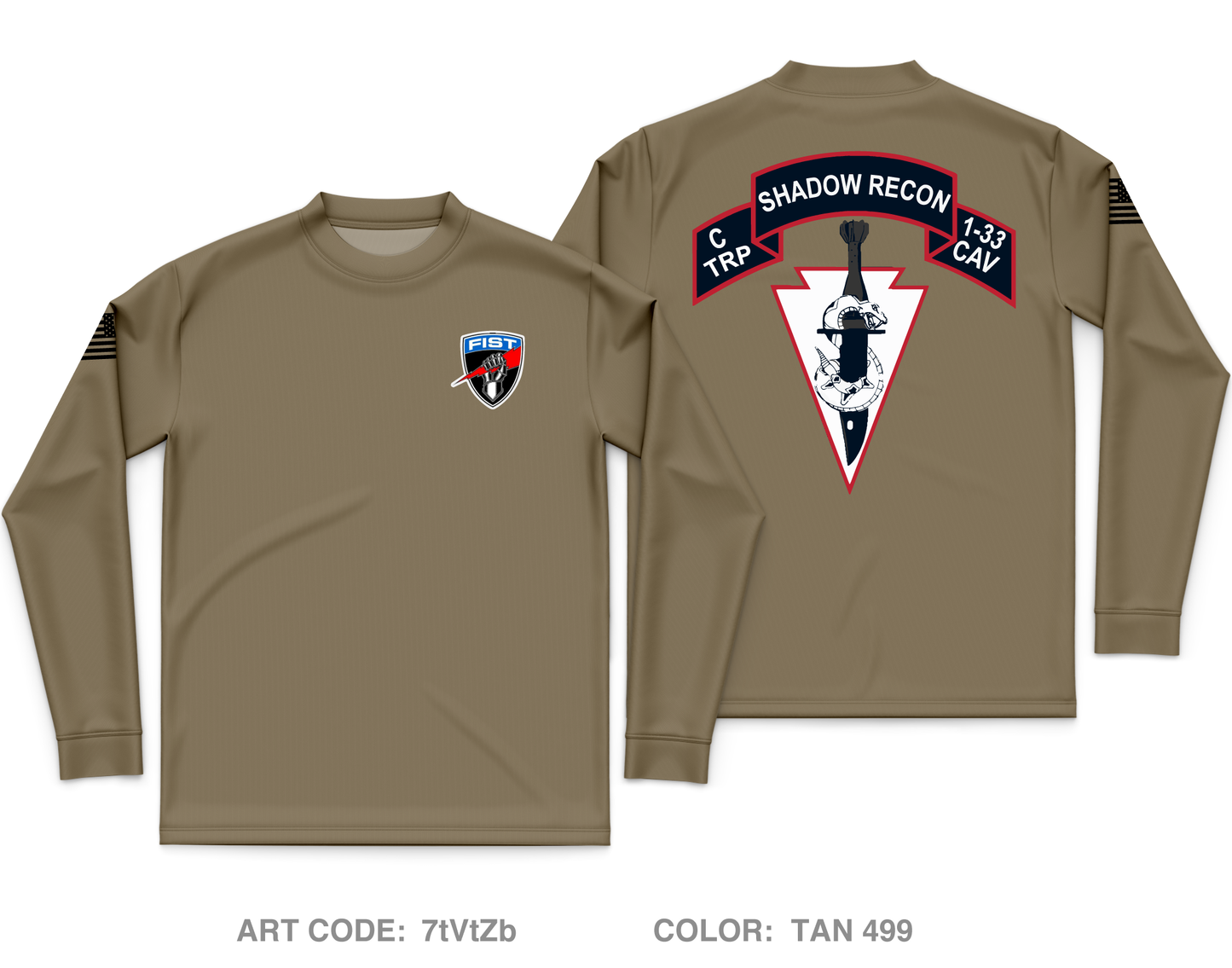 C Troop, 133 Cav, 3 BCT, 101st ABN DIV Core Men's LS Performance Tee - 7tVtZb