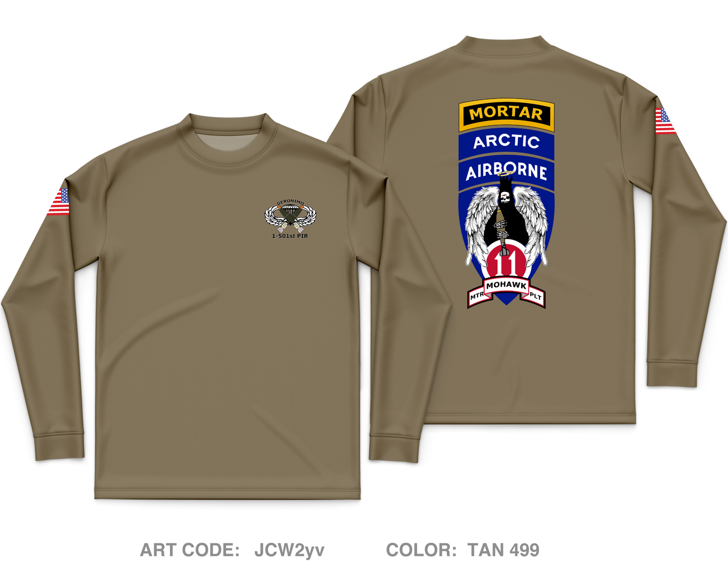 Mortar PLT, Hatchet Company, 1-501st PIR Core Men's LS Performance Tee - JCW2yv