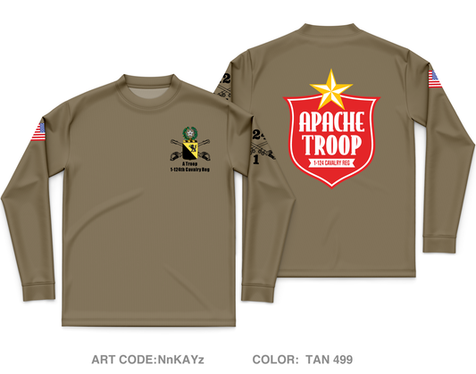 A Troop 1|124th Cavalry Reg Core Men's LS Performance Tee - NnKAYz