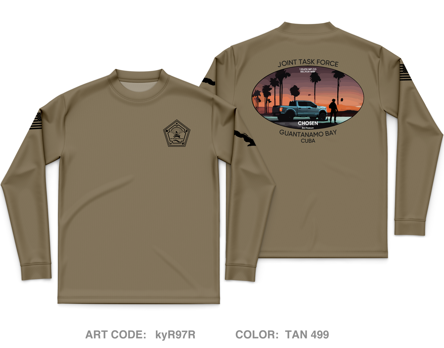 1304th MP CO: 3rd Platoon Core Men's LS Performance Tee - kyR97R