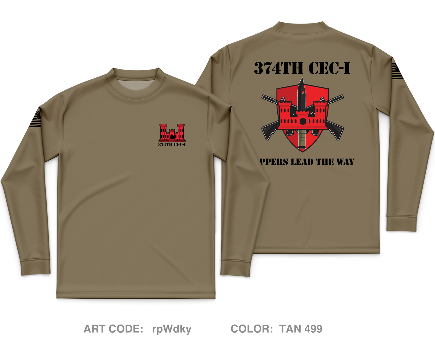 374th CEC-I Core Men's LS Performance Tee - rpWdky