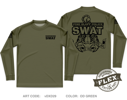 Pine Bluff Police SWAT Core Men's LS Flex Performance Tee - vDXD29