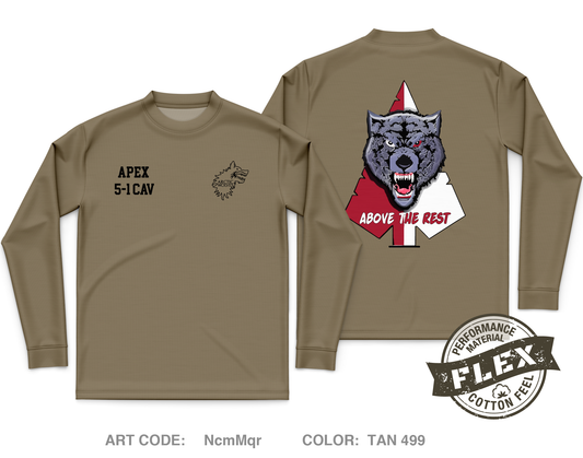 A TRP, 5-1 CAV, 1|11 ABN DIV Core Men's LS Flex Performance Tee - NcmMqr