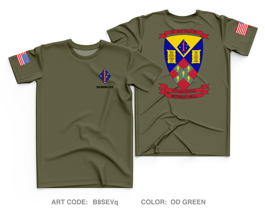 Infantry BN, 2nd Bn 5th Marines Core Men's SS Performance Tee - B8SEVq