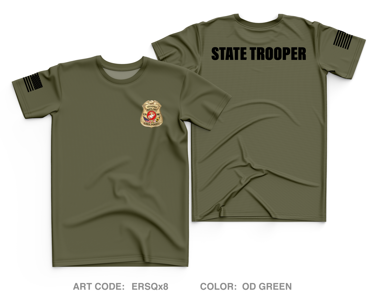 Maryland State Police Core Men's SS Performance Tee - ERSQx8