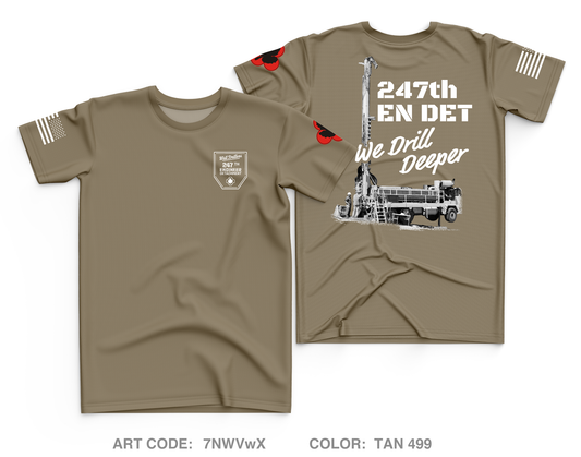 247th EN DET WD Core Men's SS Performance Tee - 7NWVwX