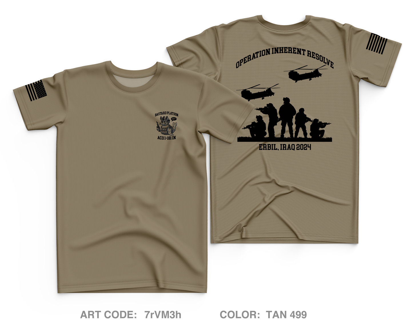 Bastard Platoon ACO 1-181 Core Men's SS Performance Tee - 7rVM3h