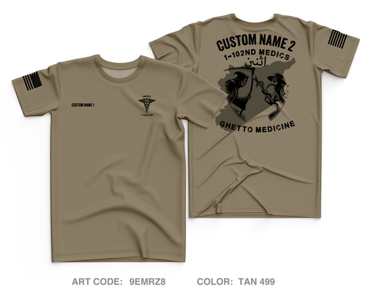 CUSTOM HHT 1-102ND CAV MEDICAL SECTION Core Men's SS Performance Tee - 9EMRZ8