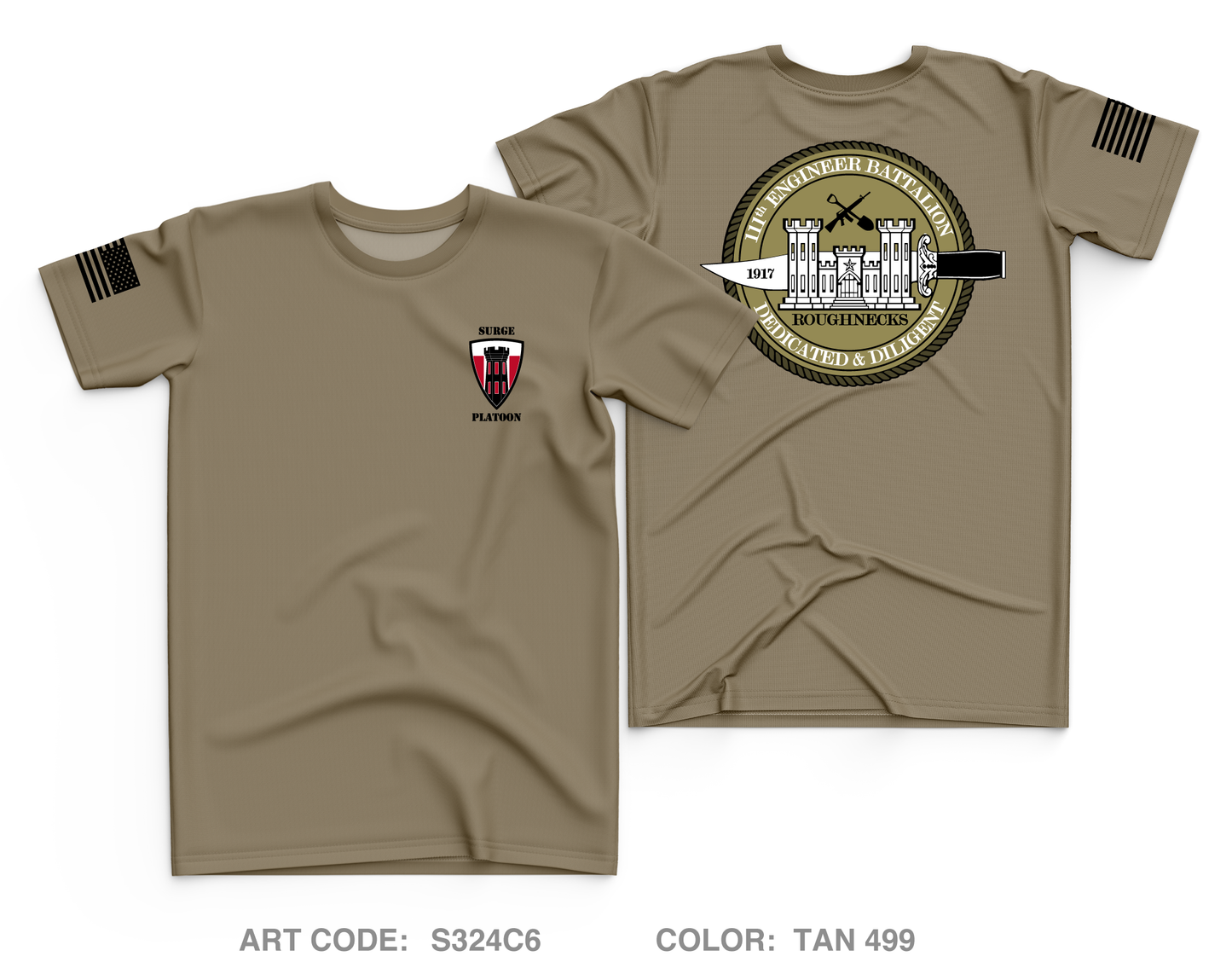 111th Engineer Battalion Surge Platoon Core Men's SS Performance Tee - S324C6