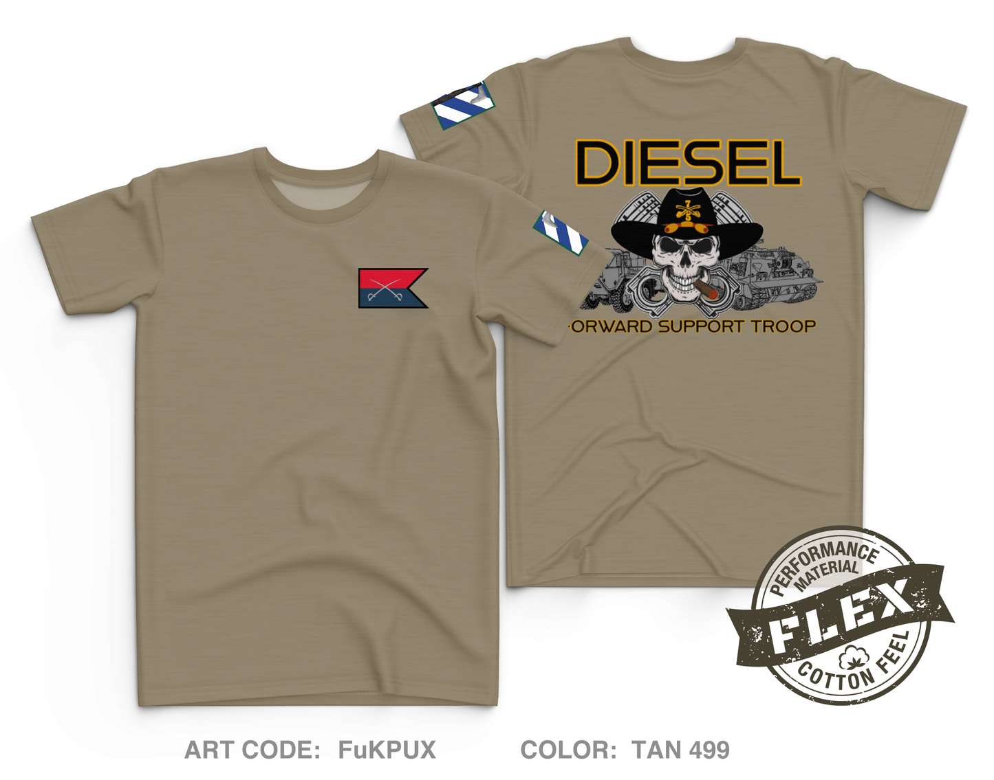 Diesel Troop, 5|7 CAV, 1 ABCT, 3 ID Core Men's SS Flex Performance Tee - FuKPUX